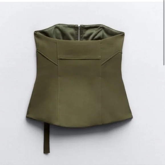 ZARA STRAPLESS TOP WITH POCKETS SIZE M- NWT - Picture 8 of 9